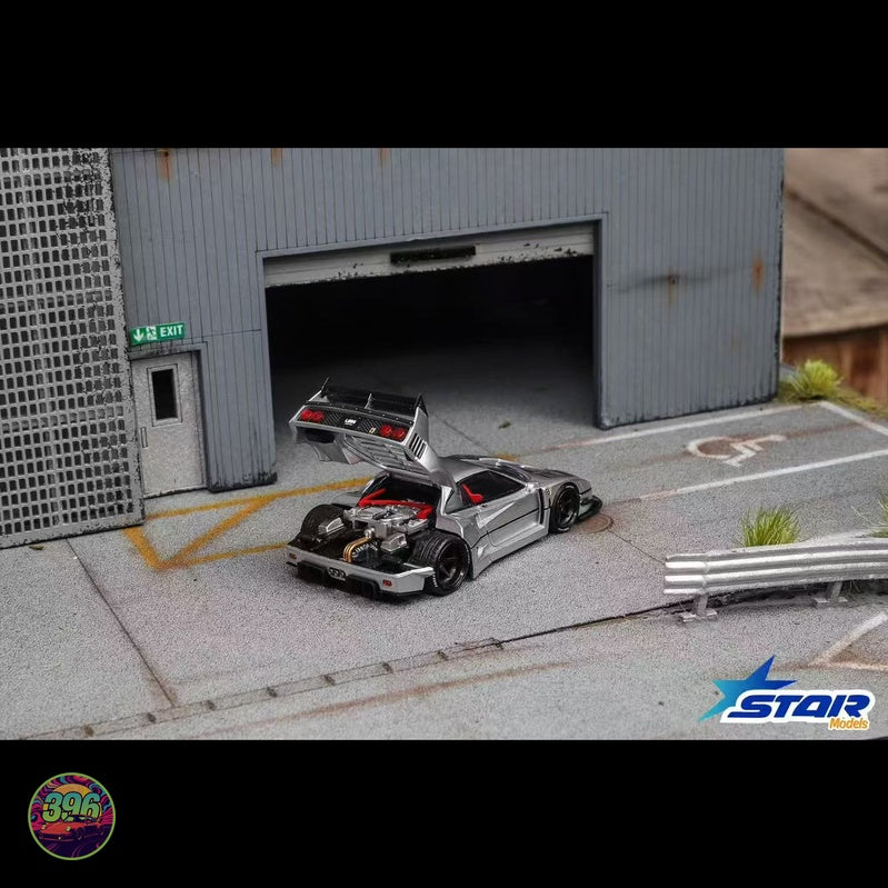 [PREORDER] Star Models - Ferrari F40 LBW Liberty Walk in Silver – 1:64 Star Models Diecast Model