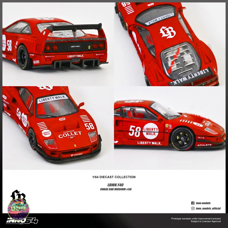 [PREORDER] Inno64 - Liberty Walk Ferrari F40 #58 White – 1:64 Inno64 Diecast Model
