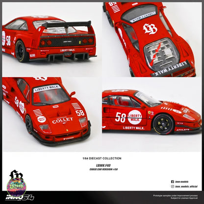 [PREORDER] Inno64 - Liberty Walk Ferrari F40 #58 White – 1:64 Inno64 Diecast Model