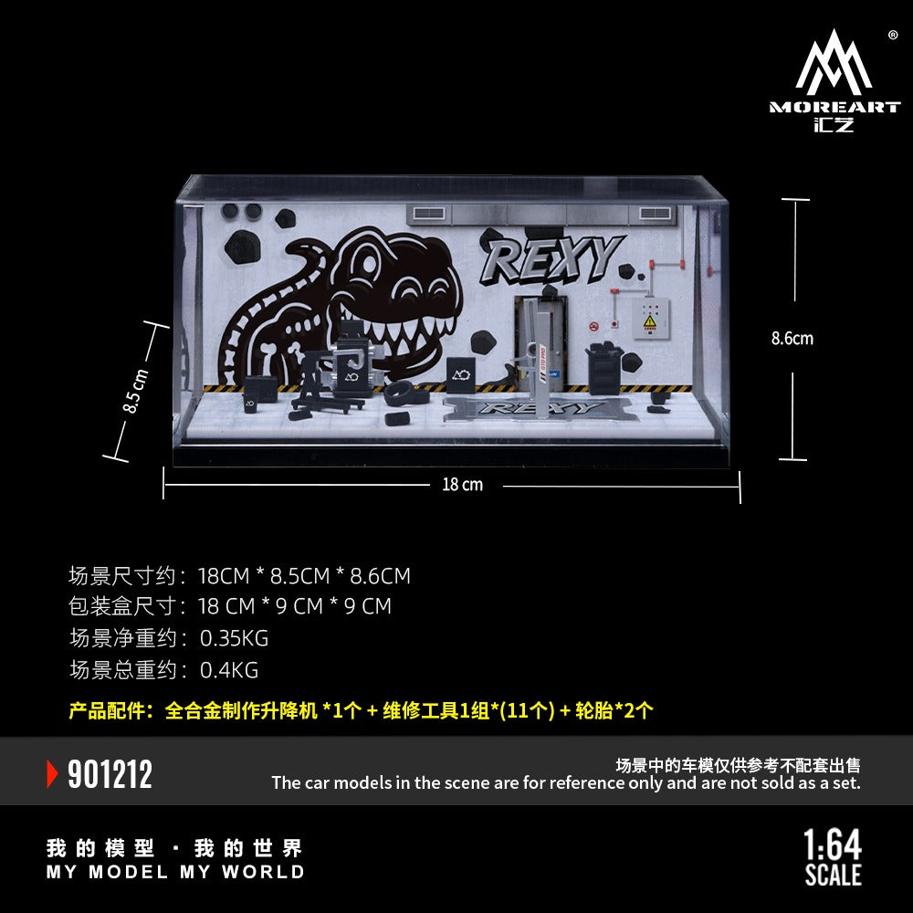 [PREORDER] MoreArt iLZ - Rexy Skeleton Garage Diorama Set 901212 – 1:64 MoreArt Diorama Model
