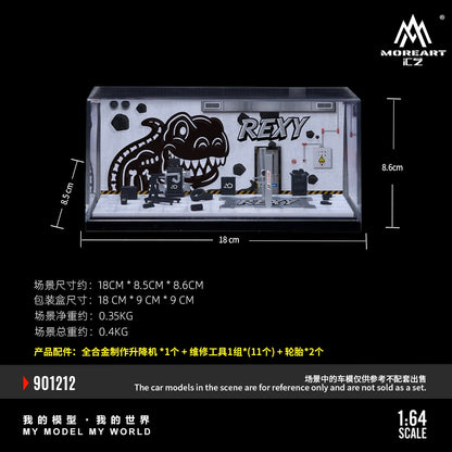 [PREORDER] MoreArt iLZ - Rexy Skeleton Garage Diorama Set 901212 – 1:64 MoreArt Diorama Model
