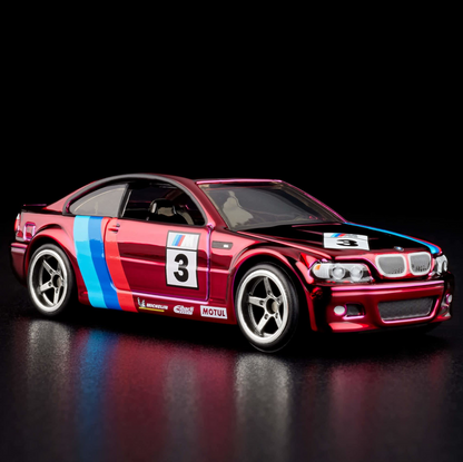 BMW E46 M3 Red #3 M-Sport Livery – Hot Wheels Red Line Club RLC Exclusive 1:64 Diecast