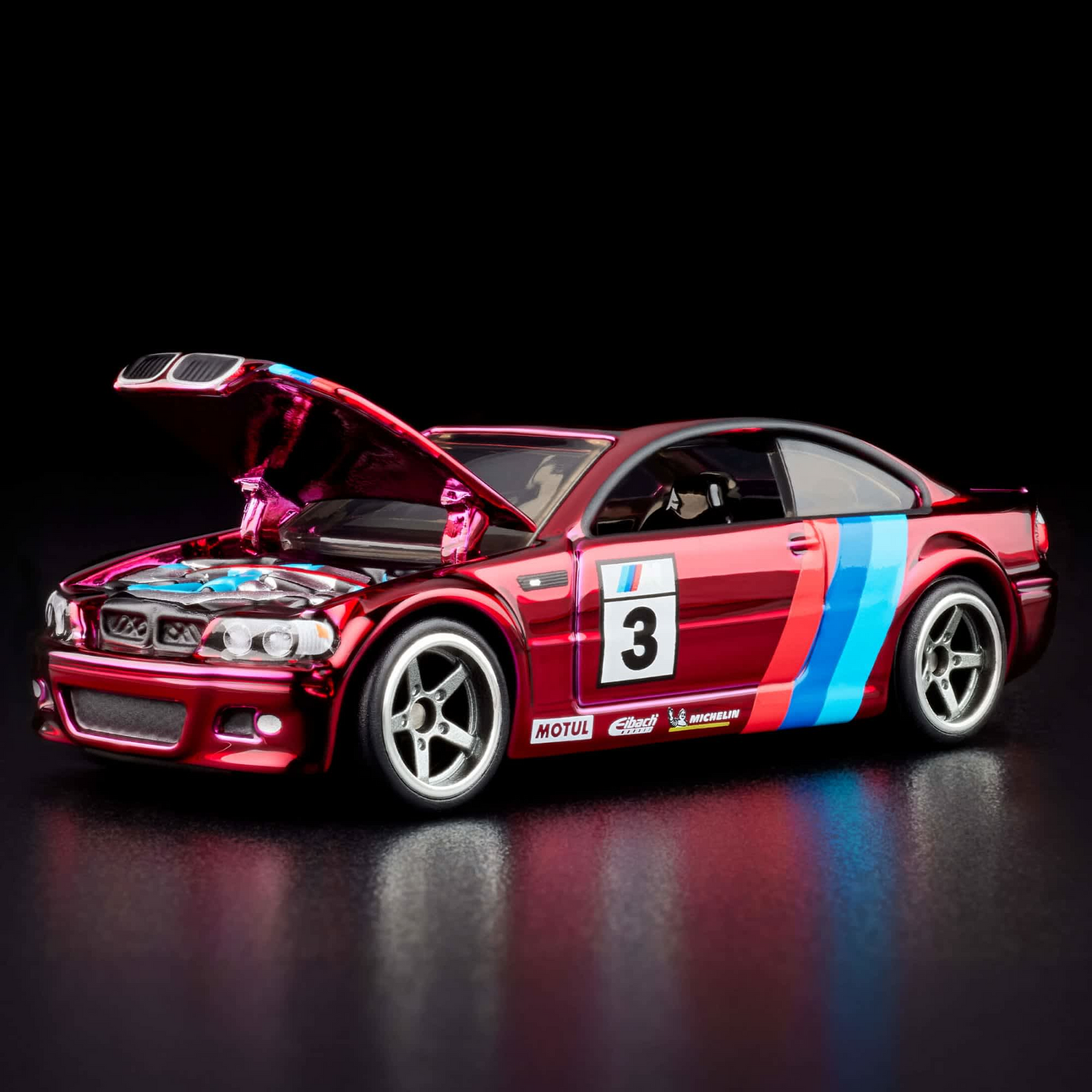 BMW E46 M3 Red #3 M-Sport Livery – Hot Wheels Red Line Club RLC Exclusive 1:64 Diecast