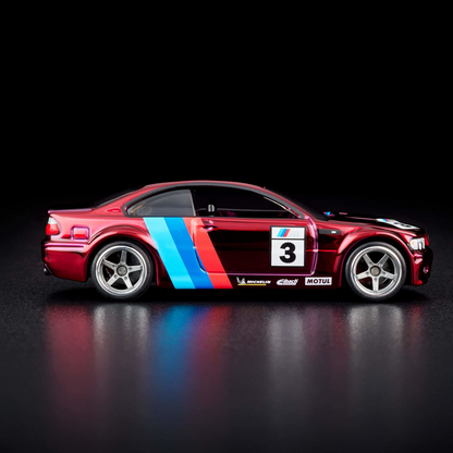 BMW E46 M3 Red #3 M-Sport Livery – Hot Wheels Red Line Club RLC Exclusive 1:64 Diecast