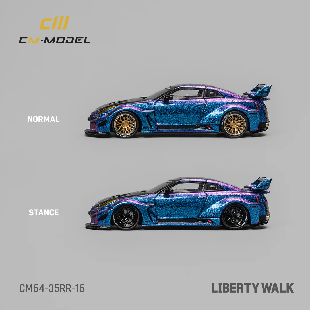 CM Model Liberty Walk Nissan GT-R R35 1:64 Diecast - Chameleon Widebody - JDM Collectible