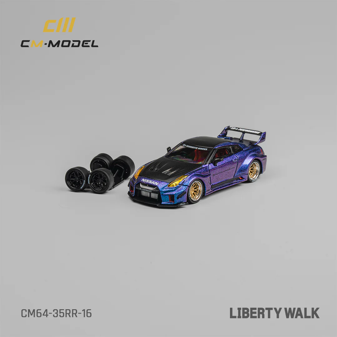 CM Model Liberty Walk Nissan GT-R R35 1:64 Diecast - Chameleon Widebody - JDM Collectible