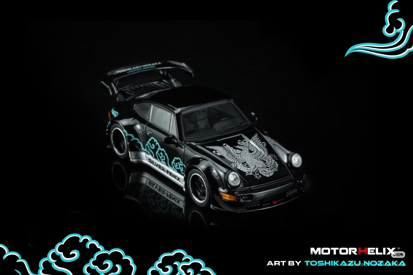 [PRE ORDER] MotorHelix - RWB Porsche 964 Silver-Fenix Black Art by Toshikazu Nozaka – 1:64 MotorHelix Diecast Model