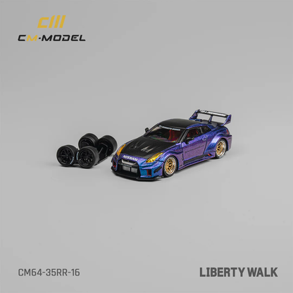 CM Model Liberty Walk Nissan GT-R R35 1:64 Diecast - Chameleon Widebody - JDM Collectible