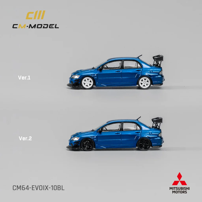 CM Model Mitsubishi Lancer Evolution IX 1:64 Diecast - Metallic Blue - JDM Collectible