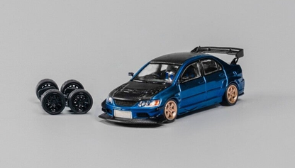 CM Model Mitsubishi Lancer Evolution IX 1:64 Diecast - Metallic Blue - JDM Collectible