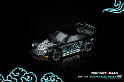[PRE ORDER] MotorHelix - RWB Porsche 964 Silver-Fenix Black Art by Toshikazu Nozaka – 1:64 MotorHelix Diecast Model