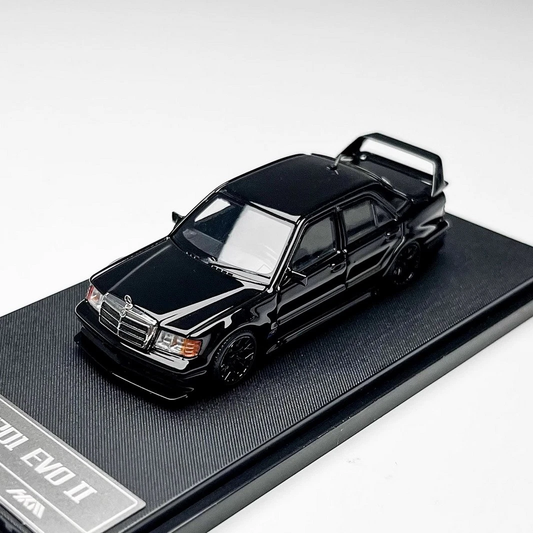 HKM Mercedes-Benz 190E W201 EVO II Restomod 1:64 Diecast - Gloss Black - DTM Legend