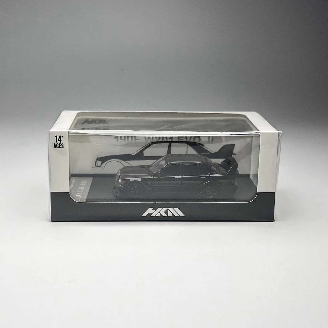 HKM Mercedes-Benz 190E W201 EVO II Restomod 1:64 Diecast - Gloss Black - DTM Legend