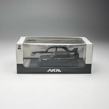 HKM Mercedes-Benz 190E W201 EVO II Restomod 1:64 Diecast - Gloss Black - DTM Legend
