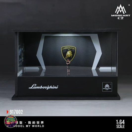 MoreArt - Lamborghini Display Showroom with Turntable & Figure – 1:64 MoreArt Diecast Scene Model (917002)