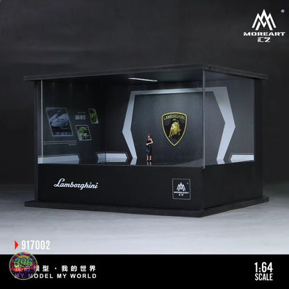 MoreArt - Lamborghini Display Showroom with Turntable & Figure – 1:64 MoreArt Diecast Scene Model (917002)