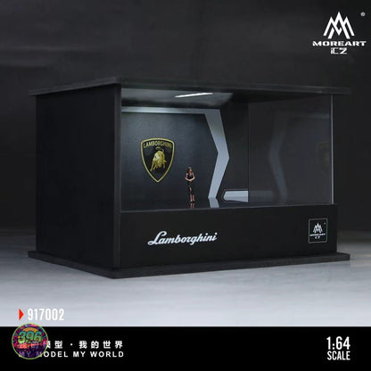 MoreArt - Lamborghini Display Showroom with Turntable & Figure – 1:64 MoreArt Diecast Scene Model (917002)