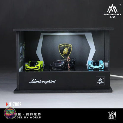 MoreArt - Lamborghini Display Showroom with Turntable & Figure – 1:64 MoreArt Diecast Scene Model (917002)