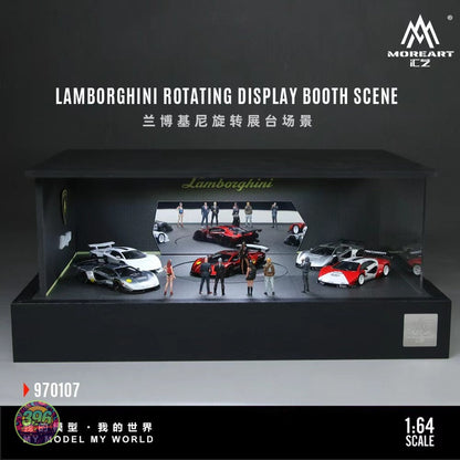 MoreArt - Lamborghini Display Showroom with Turntable & Figure – 1:64 MoreArt Diecast Scene Model (917002)