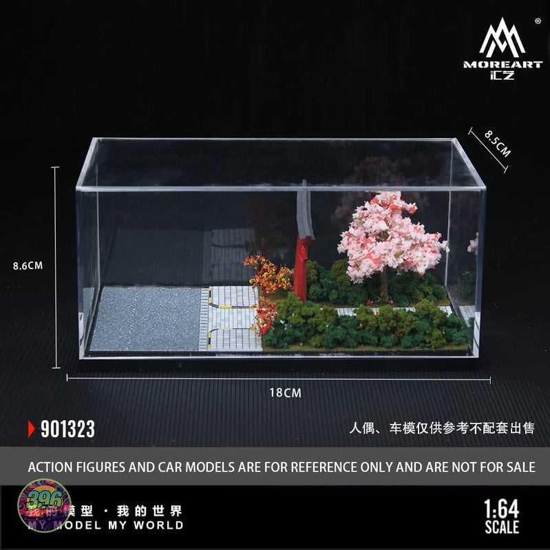 MoreArt - Japanese Torii Gate Landscape Scene with Cherry Blossom – 1:64 MoreArt Diorama Model – 901323
