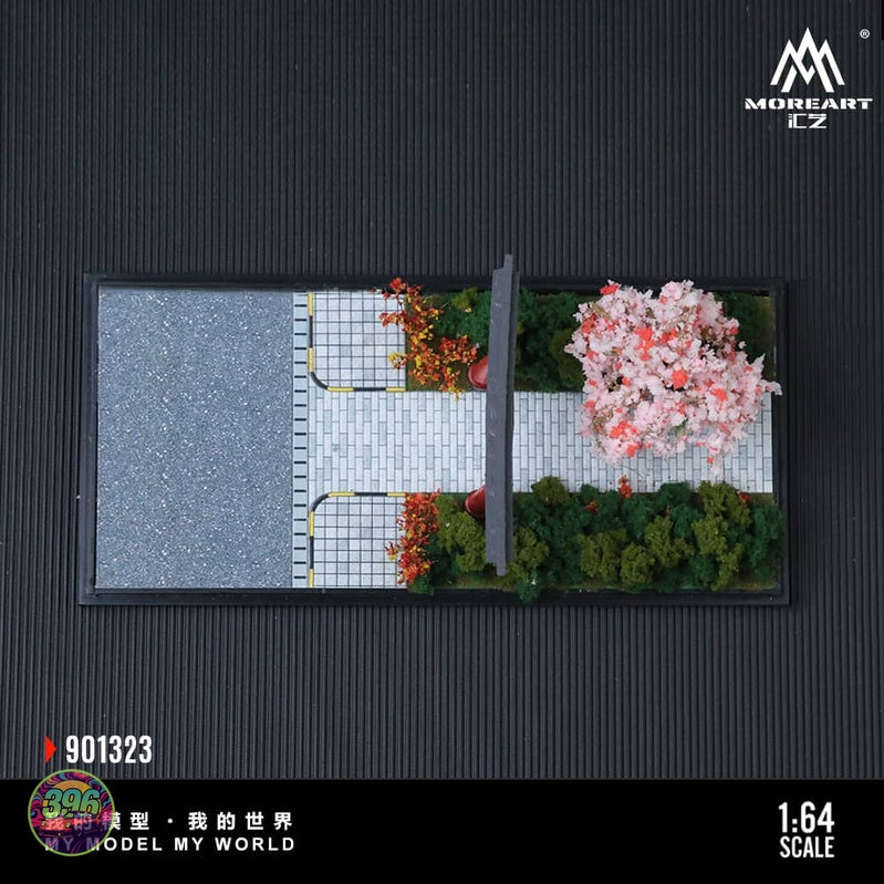 MoreArt - Japanese Torii Gate Landscape Scene with Cherry Blossom – 1:64 MoreArt Diorama Model – 901323
