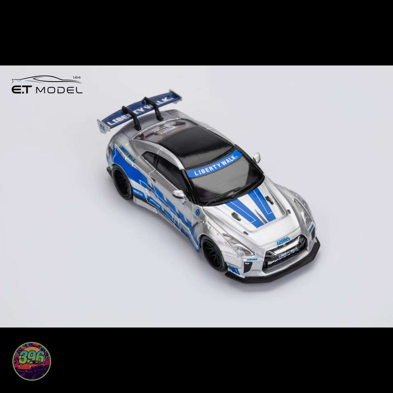 ET Model x MyModelCollect - Nissan GT-R R35 Liberty Walk Silver Blue – 1:64 ET Model Diecast Model