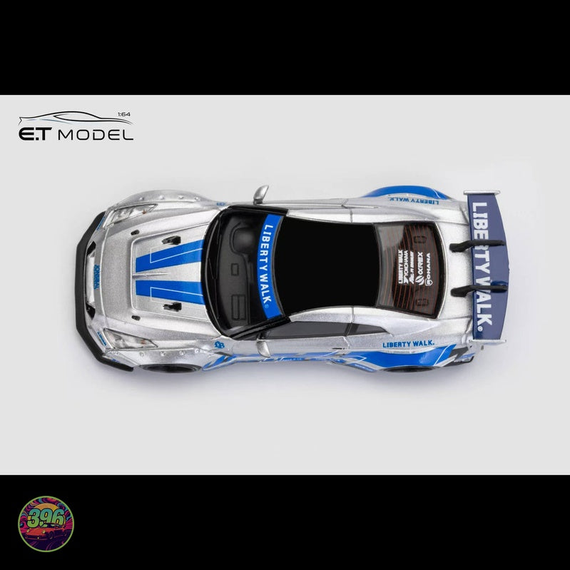 ET Model x MyModelCollect - Nissan GT-R R35 Liberty Walk Silver Blue – 1:64 ET Model Diecast Model