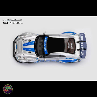 ET Model x MyModelCollect - Nissan GT-R R35 Liberty Walk Silver Blue – 1:64 ET Model Diecast Model