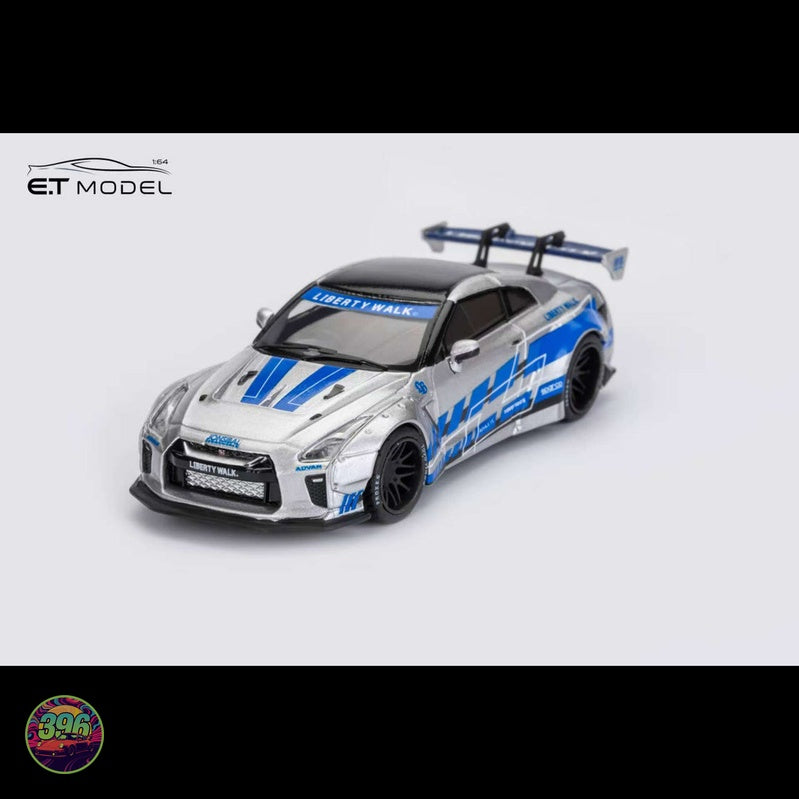 ET Model x MyModelCollect - Nissan GT-R R35 Liberty Walk Silver Blue – 1:64 ET Model Diecast Model
