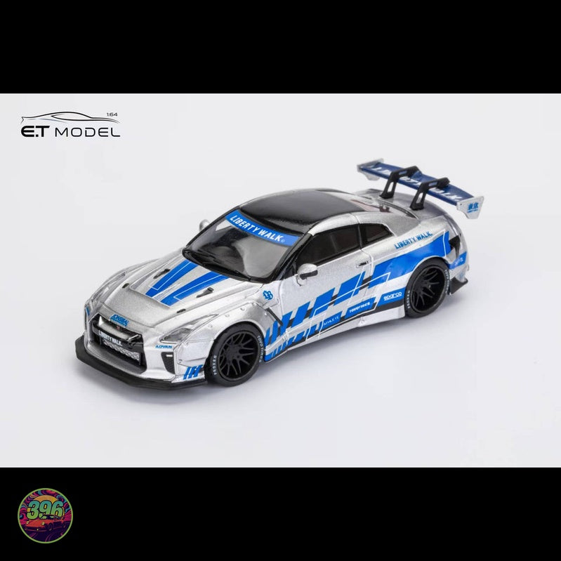ET Model x MyModelCollect - Nissan GT-R R35 Liberty Walk Silver Blue – 1:64 ET Model Diecast Model