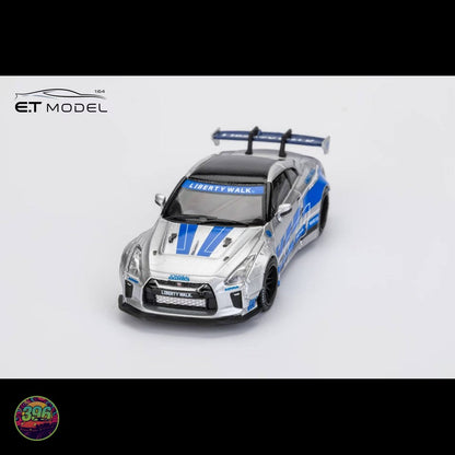 ET Model x MyModelCollect - Nissan GT-R R35 Liberty Walk Silver Blue – 1:64 ET Model Diecast Model
