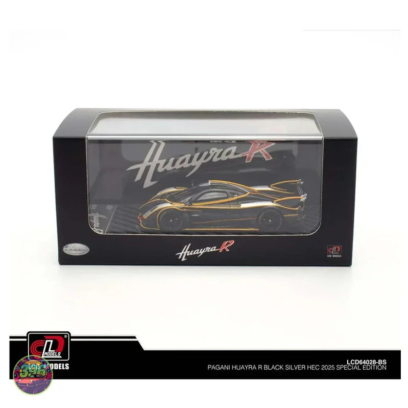 LCD Models - Pagani Huayra R Black Silver HEC 2025 Special Edition – 1:64 LCD Models Diecast Model