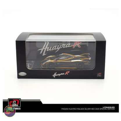 LCD Models - Pagani Huayra R Black Silver HEC 2025 Special Edition – 1:64 LCD Models Diecast Model