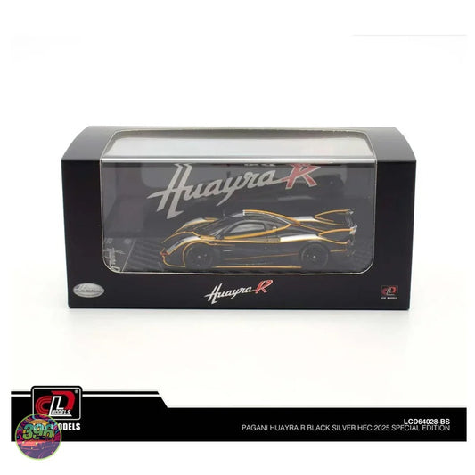 LCD Models - Pagani Huayra R Black Silver HEC 2025 Special Edition – 1:64 LCD Models Diecast Model