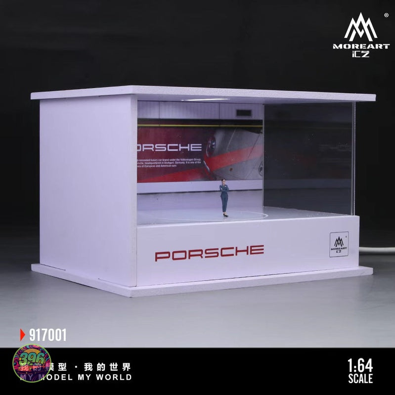MoreArt – Porsche Turntable Showroom Display with Figure – 1:64 MoreArt Diecast Model