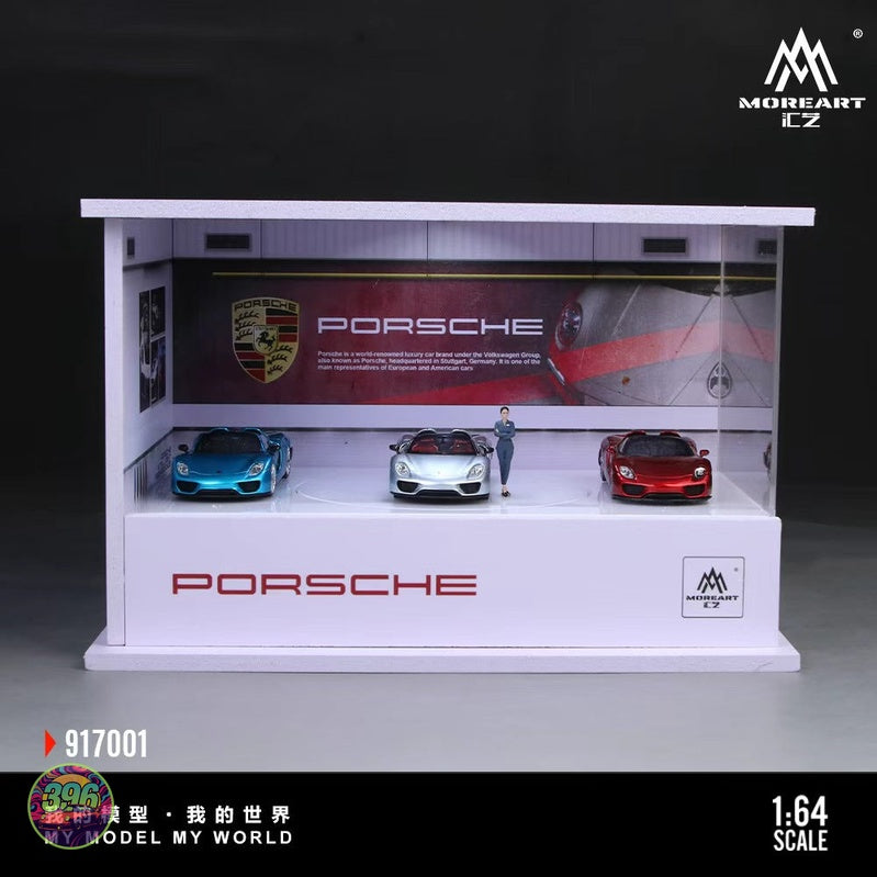MoreArt – Porsche Turntable Showroom Display with Figure – 1:64 MoreArt Diecast Model