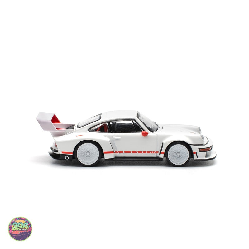 PopRace - Porsche 934.5 Singer Special in White with Red Stripes – 1:64 PopRace Diecast Model