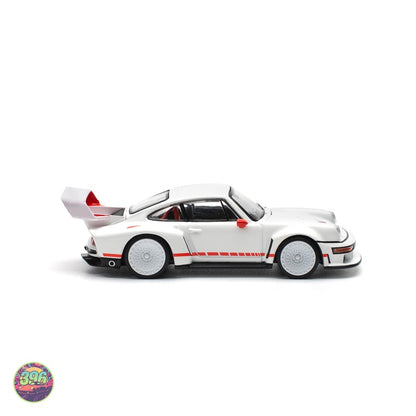 PopRace - Porsche 934.5 Singer Special in White with Red Stripes – 1:64 PopRace Diecast Model