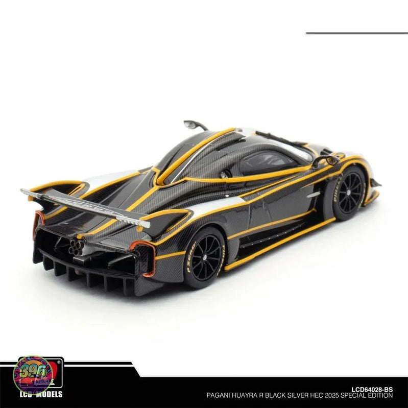 LCD Models - Pagani Huayra R Black Silver HEC 2025 Special Edition – 1:64 LCD Models Diecast Model