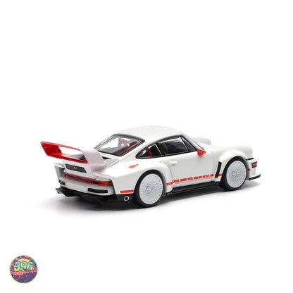 PopRace - Porsche 934.5 Singer Special in White with Red Stripes – 1:64 PopRace Diecast Model