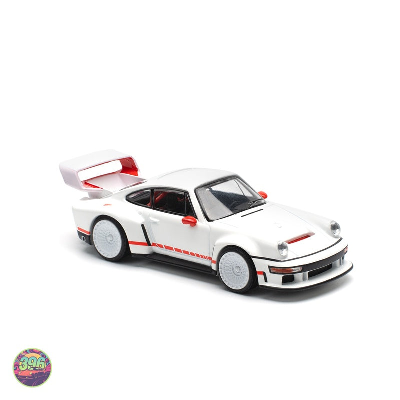 PopRace - Porsche 934.5 Singer Special in White with Red Stripes – 1:64 PopRace Diecast Model