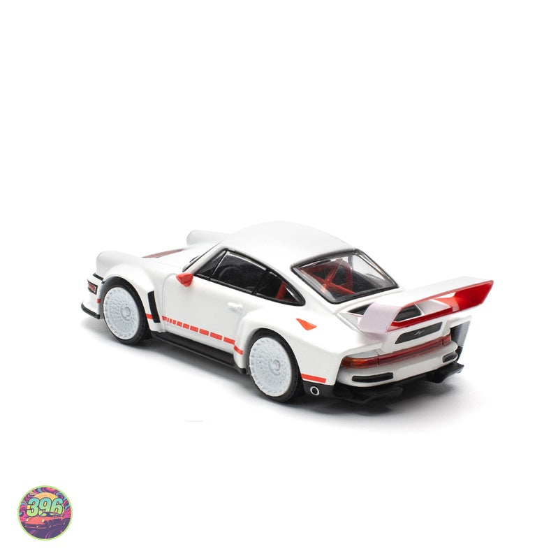 PopRace - Porsche 934.5 Singer Special in White with Red Stripes – 1:64 PopRace Diecast Model