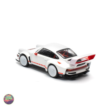 PopRace - Porsche 934.5 Singer Special in White with Red Stripes – 1:64 PopRace Diecast Model