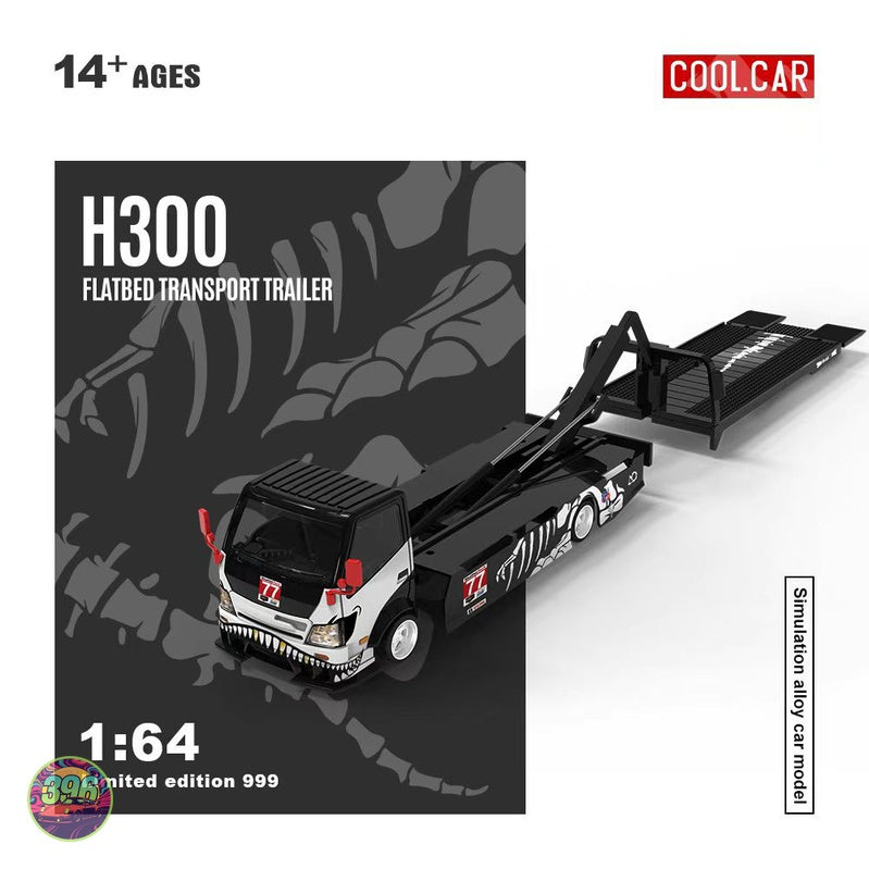 Cool Car - H300 Flatbed Transport Trailer Skeleton Rexy Edition #77 – 1:64 Cool Car Diecast Model