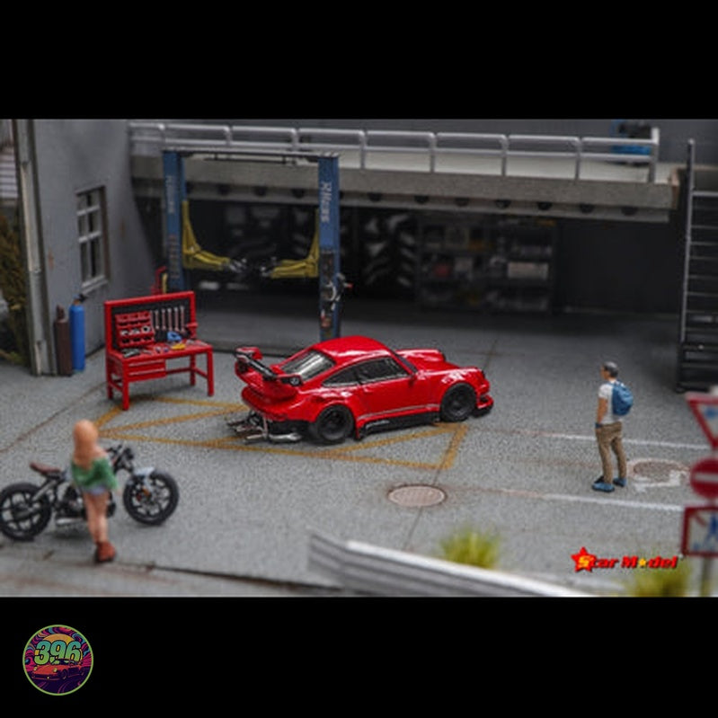 Star Model - RWB Porsche 911 (993) in Guards Red – 1:64 Star Model Diecast Model