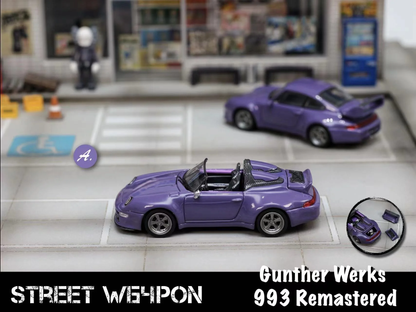 Street Warrior Gunther Werks Porsche 993 Speedster 1:64 Diecast - Viola Purple - Remastered Icon