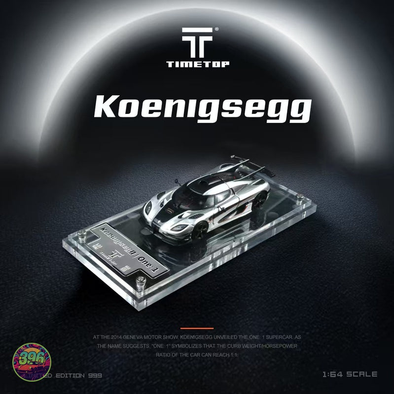 TimeTop - Koenigsegg One:1 Silver Limited Edition 999 – 1:64 TimeTop Diecast Model