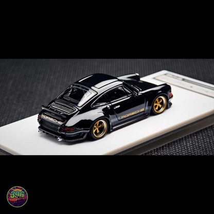 Zincit - Singer Porsche 911 in Black with Gold Wheels – 1:64 Zincit Diecast Model