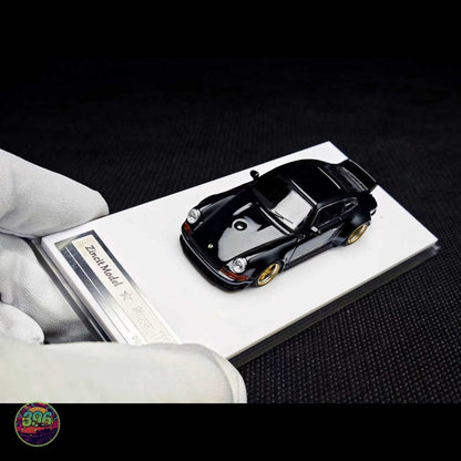 Zincit - Singer Porsche 911 in Black with Gold Wheels – 1:64 Zincit Diecast Model