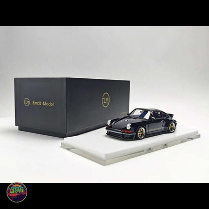 Zincit - Singer Porsche 911 in Black with Gold Wheels – 1:64 Zincit Diecast Model